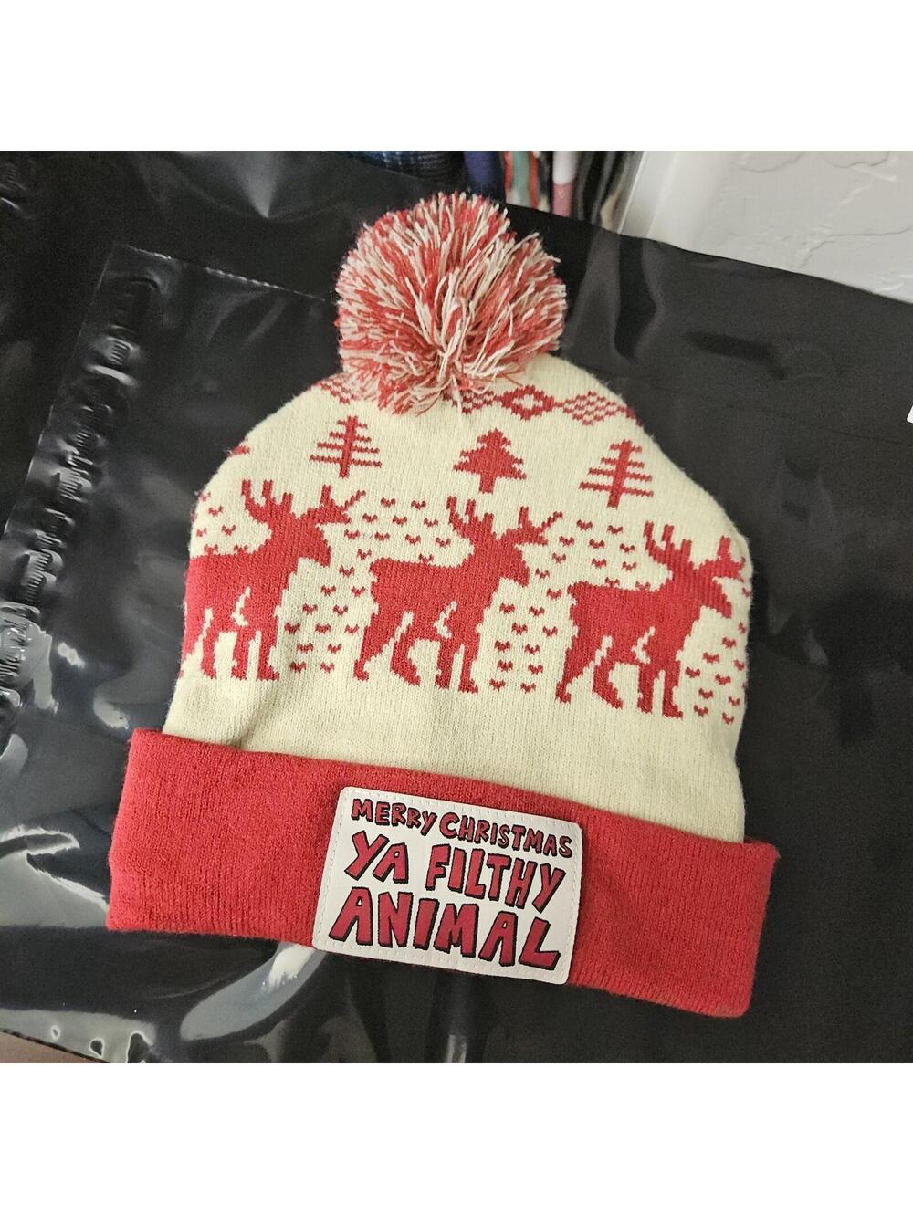 Home Alone Moose Beanie Hat Ya Filthy Animal official One Size Fits Most NWOT